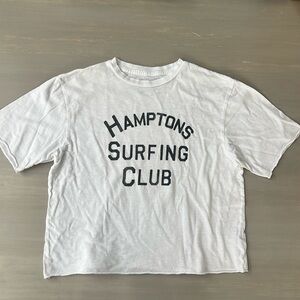 Girl’s Retro Brand Hamptons Surfing Club White Cropped T-Shirt - M (10/12)